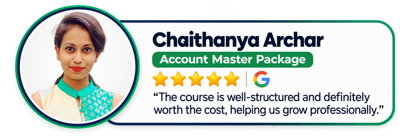 Chaithanya Archar review for the Account Master Package